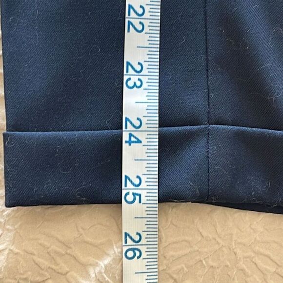 Banana Republic Women's Work Pants Trousers Cropped Cuffed Hem Navy Blue Size 6R - Picture 6 of 6